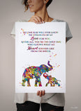 Mother and Baby Elephant Quote Watercolor Print Art Nursery Wall Art Wall Hanging No One Else For Kids Decor Home Decor Wall Hanging-1588