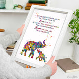 Mother and Baby Elephant Quote Watercolor Print Art Nursery Wall Art Wall Hanging No One Else For Kids Decor Home Decor Wall Hanging-1588