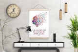 Mind Quote Watercolor Print Flying Birds Quote Meditation Art Lao Tzu Yoga Print Psychology Clinic Terapy Art Yoga Wall Decor Nirvana-1016