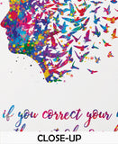 Mind Quote Watercolor Print Flying Birds Quote Meditation Art Lao Tzu Yoga Print Psychology Clinic Terapy Art Yoga Wall Decor Nirvana-1016