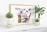 Dentist Chair and Butterfly Watercolor Print Dental Tools Tooth Medical Art Teeth Clinic Decor Gift Dentist Dentistry Office Wall Art-1402