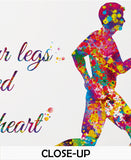 Runners Watercolor Print Runner Woman Man When your legs get tired run with your heart Couple Runner Quote running Gift Marathon Runners-504