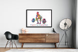Man Weight Lifter Quote Watercolor Print Boy Weightlifter "It Doesn't Get Easier" Gym Fitness Power Lifter Strong Dad Sport Wall Art-2206