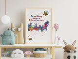 Alice Quote Watercolor Print Tea Party Mad Hatter Art Inspirational "I'm not Crazy" Teen Room Decor Nursery Housewarming Gift Wall Art-313 - CocoMilla