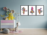 Alice Wall Art Watercolor Print Set Of 3 Teen room Decor Kids Room Nursery Decor For Childrens Alice Party Mad Hatter White Rabbit Print-968