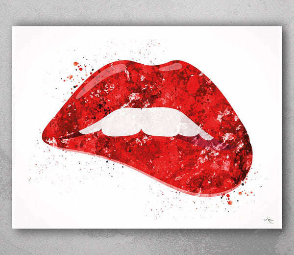 Lips Watercolor Art Print Dental Art Healthy Tooth Smile Lips Office Clinic Dentist Decor Wall Decor Art Home Decor Sexy Wall Hanging-419