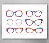 Eyeglasses Watercolor Print Optometrist Gift Optician Poster Doctor Eye Glasses Eye Wear Medical Art Ophthalmology Wall Art Eye Clinic-1678
