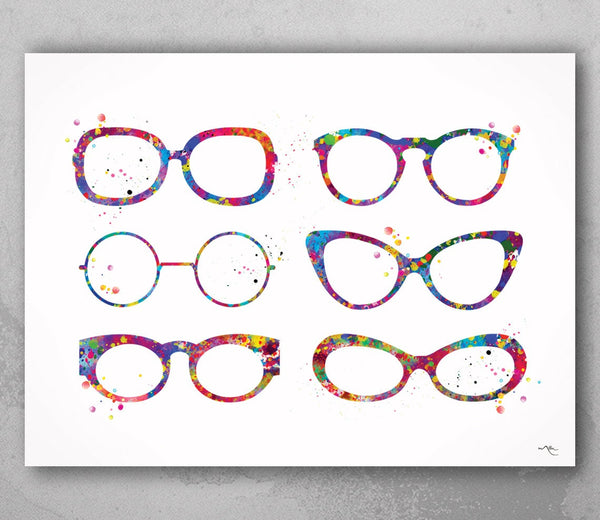 Eyeglasses Watercolor Print Optometrist Gift Optician Poster Doctor Eye Glasses Eye Wear Medical Art Ophthalmology Wall Art Eye Clinic-1678