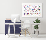 Eyeglasses Watercolor Print Optometrist Gift Optician Poster Doctor Eye Glasses Eye Wear Medical Art Ophthalmology Wall Art Eye Clinic-1678