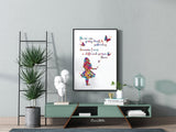 Alice "it's no use going back to yesterday because i was a different person then" Quote Watercolor Print Nursery Decor Teen Room Decor-822