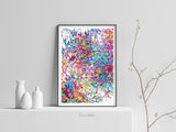 Neural Stem Cells Watercolor Print Abstract Art Medical Art Science Neurology Brain Psychiatry PSI Art Doctor Poster Neuron Synapses-1480