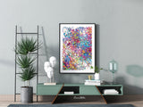 Neural Stem Cells Watercolor Print Abstract Art Medical Art Science Neurology Brain Psychiatry PSI Art Doctor Poster Neuron Synapses-1480