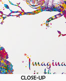 Alice and Cheshire Cat imaginaton Quote Watercolor Print Children's Kids Girl Teen Room Decor Nursery Wall Art Home Decor Wall Hanging-591