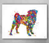 Pug Dog Watercolor Dog Print Pug Art Poster Gift Pet Dog Love Puppy Friend Animal Dog Black Pug  Poster Pet Decor Animal Art Dog Art-718