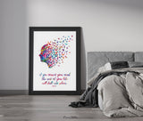 Mind Quote Watercolor Print Flying Birds Quote Meditation Art Lao Tzu Yoga Print Psychology Clinic Terapy Art Yoga Wall Decor Nirvana-1016
