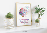 Mind Quote Watercolor Print Flying Birds Quote Meditation Art Lao Tzu Yoga Print Psychology Clinic Terapy Art Yoga Wall Decor Nirvana-1016