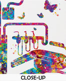 Dentist Chair and Butterfly Watercolor Print Dental Tools Tooth Medical Art Teeth Clinic Decor Gift Dentist Dentistry Office Wall Art-1402