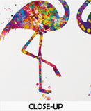 Flamingo Love Couple Watercolor Print Wedding Anniversary Honeymoon Valentines Gift Wall Art Housewarming Gift Home Decor Wall Hanging-438