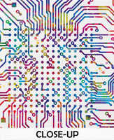 Artificial Intelligence Brain Watercolor Print Tech Abstract Circuit Board Nerd Science Art Computer Nano Technology Circuit Board Art-206