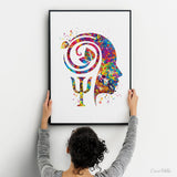 Psychiatrist Watercolor Print Psychology Psychiatry Wall Art Psychotherapist Psychologist Gift Medical Art Clinic Decor Psychotherapy PSI-69