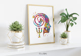 Psychiatrist Watercolor Print Psychology Psychiatry Wall Art Psychotherapist Psychologist Gift Medical Art Clinic Decor Psychotherapy PSI-69