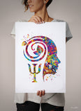 Psychiatrist Watercolor Print Psychology Psychiatry Wall Art Psychotherapist Psychologist Gift Medical Art Clinic Decor Psychotherapy PSI-69