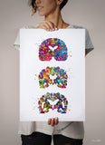 Alzheimers Disease Watercolor Print Medical Art Science Art Wall Decor Wall Art Neurology Human Brain Neurologist Science Wall Hanging-1642 - CocoMilla