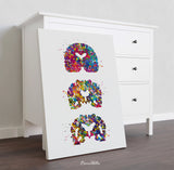 Alzheimers Disease Watercolor Print Medical Art Science Art Wall Decor Wall Art Neurology Human Brain Neurologist Science Wall Hanging-1642 - CocoMilla