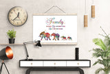 Elephant Family Quote Watercolor Print Mom Dad and two Baby Art Print Wedding Gift Wall Art  Wall Decor Art Home Decor Wall Hanging-1155
