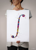 Integral Symbol Art Watercolor Print  Math Teacher Gift Math Art Gift Numbers Nerdy Geek Student Mathematics Art Science Dorm Poster-1539