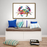 Crab Watercolor Print Sea Themed Art Nautical Decor Fishing Poster Ocean Decor Sea Life Coastal Living Home Decor Wall Art Hanging Gift-220