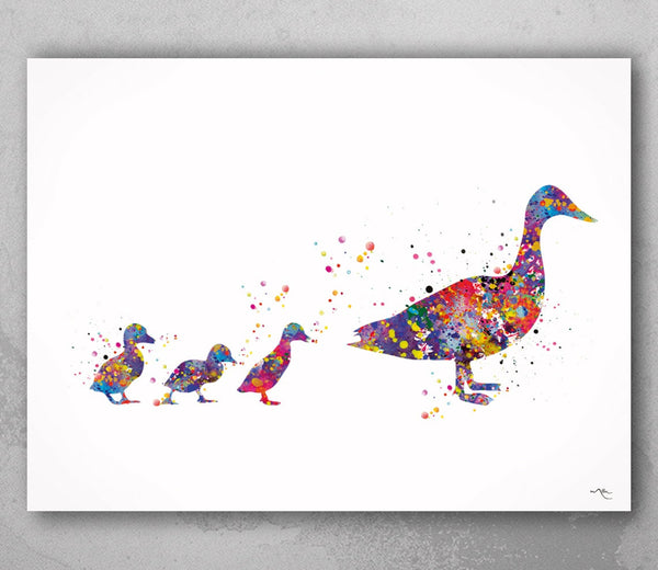 Duckling Watercolor Print Farm Animal Decor Baby Shower Housewarming Gift Family Gift Home Decor Wall Art Nursery Decor Wall Hanging-757