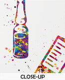 Syringe  Injection Watercolor Print Medical Art Dentist IV Nurse Practitioner Medicine CANVAS Art Doctor Office Surgery Dental Clinic-1291