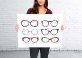 Eyeglasses Watercolor Print Optometrist Gift Optician Poster Doctor Eye Glasses Eye Wear Medical Art Ophthalmology Wall Art Eye Clinic-1678