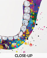 Human Jaw Skeleton Watercolor Print Lower Jaw Tooth Anatomical Medical Art Dental Art Clinic Dentistry Office Dentist Gift Doctor Art-321