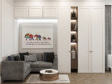 Elephant Family Mom Dad and Babys Quote Art Print Housewarming Gift Painting Wedding Gift Wall Art  Wall Decor Home Decor Wall Hanging-646