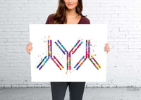 Antibody Watercolor Print Antibodies Medical Art immunology Nurse Practitioner Medicine immune system IgG CANVAS Doctor Office Clinic-1292