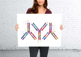 Antibody Watercolor Print Antibodies Medical Art immunology Nurse Practitioner Medicine immune system IgG CANVAS Doctor Office Clinic-1292