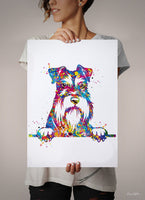 Schnauzer Portrait Watercolor Dog Print Pet Gift Pet Dog Love Puppy Friend Dog Poster Dog Art Dog Wall Art Doglover Gift Animal Poster-1437