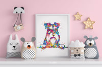 Schnauzer Portrait Watercolor Dog Print Pet Gift Pet Dog Love Puppy Friend Dog Poster Dog Art Dog Wall Art Doglover Gift Animal Poster-1437