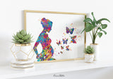 Pregnant Mom and Butterfly Watercolor Print Pregnancy Gift Obstetrician Nursing Baby Shower New Mum Art Clinic Midwife Gift OBGYN Gift-1331