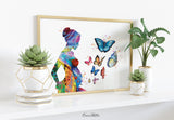 Pregnant Mom and Butterflies Watercolor Print Pregnancy Gift Butterfly Obstetrician Nursing Baby Shower New Mum Art Clinic Midwife Gift-1330