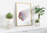 Free Mind Watercolor Print Flying Birds Painting Meditation Freedom Yoga Print Psychology Clinic Therapy Yoga Original Design Nirvana-1014