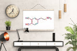 Dopamine Molecule Watercolor Print Chemical Molecule Symbol Wall Art Nerd Science Art Biology Medical Art Chemistry Dopamine Poster-176