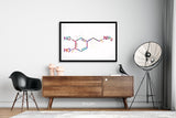 Dopamine Molecule Watercolor Print Chemical Molecule Symbol Wall Art Nerd Science Art Biology Medical Art Chemistry Dopamine Poster-176