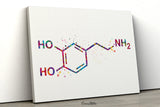 Dopamine Molecule Watercolor Print Chemical Molecule Symbol Wall Art Nerd Science Art Biology Medical Art Chemistry Dopamine Poster-176