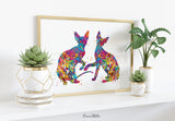 Sphynx Cat Couple Watercolor Print Cat Lover Home Decor Kitty Love Housewarming Gift Pet Loss Gift Hairless Cat Devon Rex Gift Wall Art-291