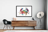 Crab Watercolor Print Sea Themed Art Nautical Decor Fishing Poster Ocean Decor Sea Life Coastal Living Home Decor Wall Art Hanging Gift-220