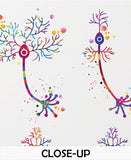 Neurons Art Watercolor Print Motor Pyramidal Purkinje Neuron Cell Neurology Medical Art Brain Anatomy Neuroscience Neurologist Clinic-183