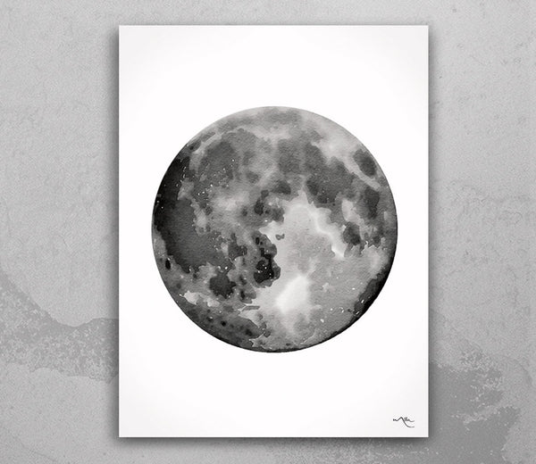 Full Moon Watercolor Print Housewarming Gift Poster Astrology La Luna Office Wall Art Wall Hanging Luna Art Celestial Nursery Decor-1653